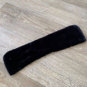 Vintage Black Faux Fur Stole Detachable Collar